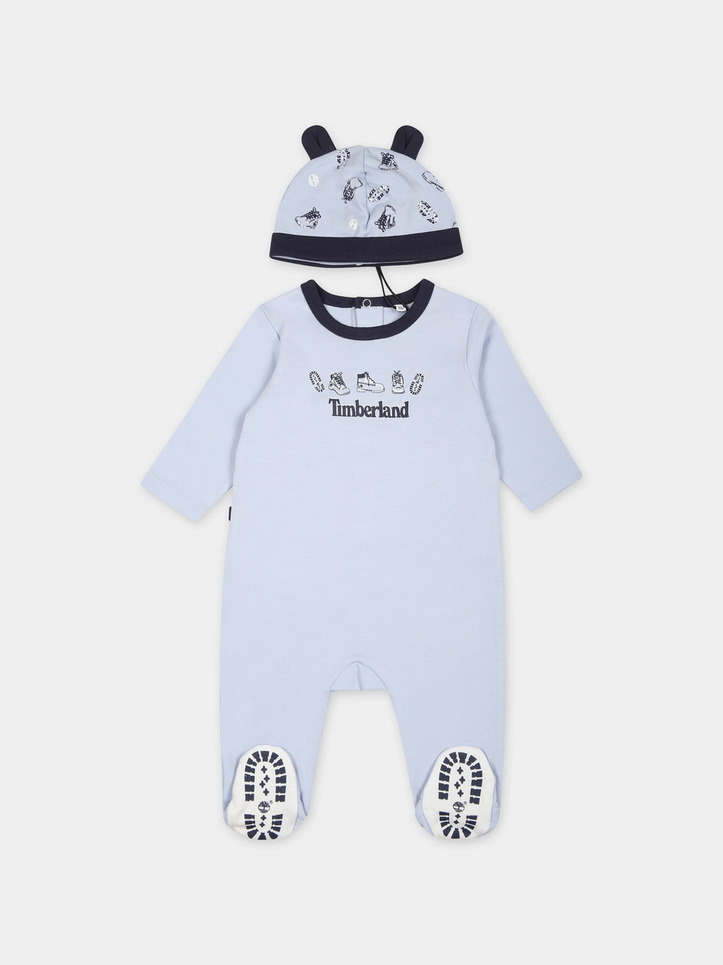 Light blue set for baby boy with logo